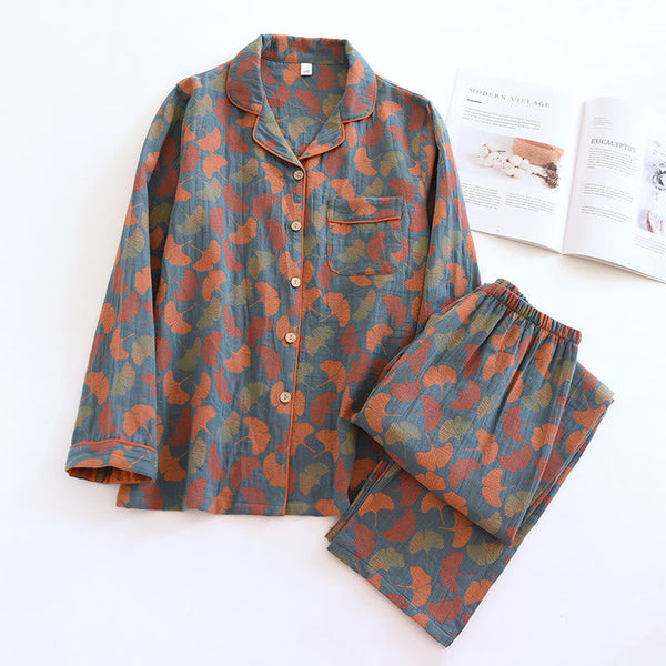 FALLEN GINGKO LEAF PAJAMA SET - 50% OFF