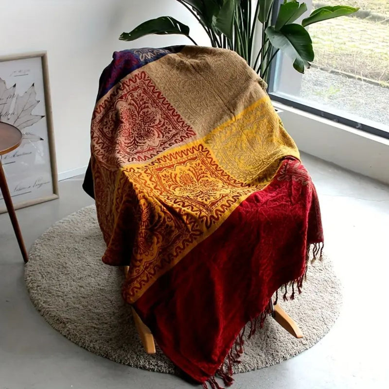 CHENILLE BOHO THROW BLANKET - 50% OFF