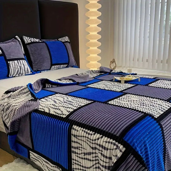 STRIPED FLANNEL BLANKET - 50% OFF