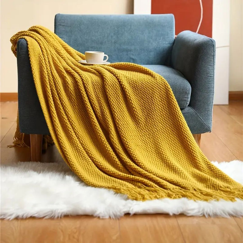 COZY TASSEL KNIT THROW BLANKET - 50% OFF
