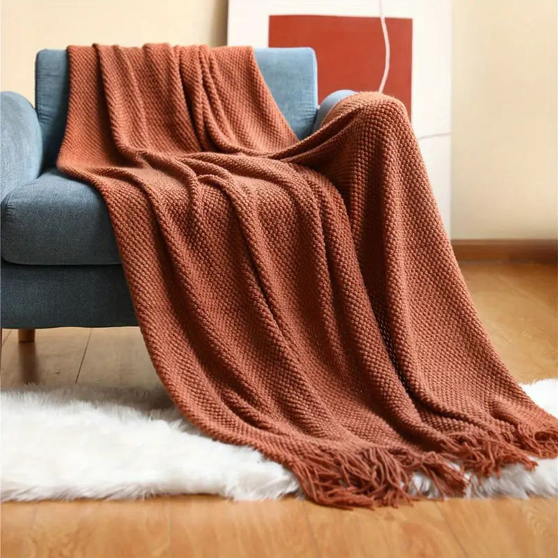 COZY TASSEL KNIT THROW BLANKET - 50% OFF