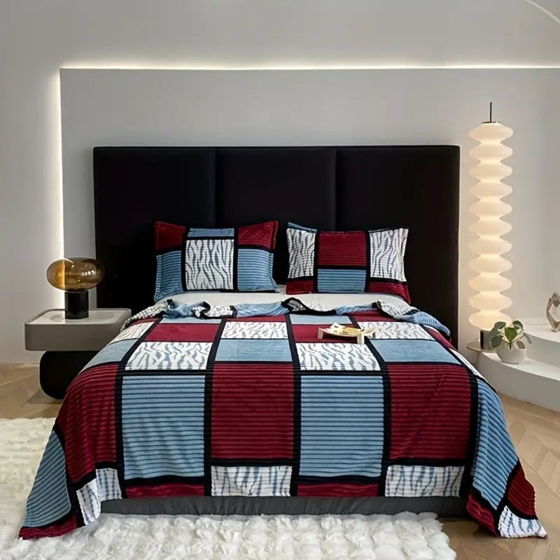 STRIPED FLANNEL BLANKET - 50% OFF