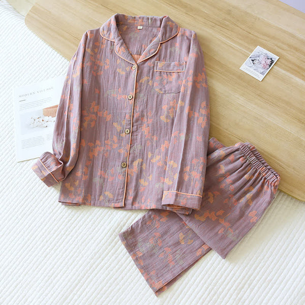 DUSTY LEAVES PAJAMA SET - 50% OFF