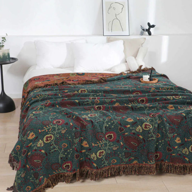 NIGHT FLOWER REVERSIBLE BLANKET - 50% OFF