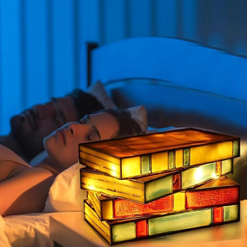 BOOK STACK NIGHT LAMP -  50% OFF