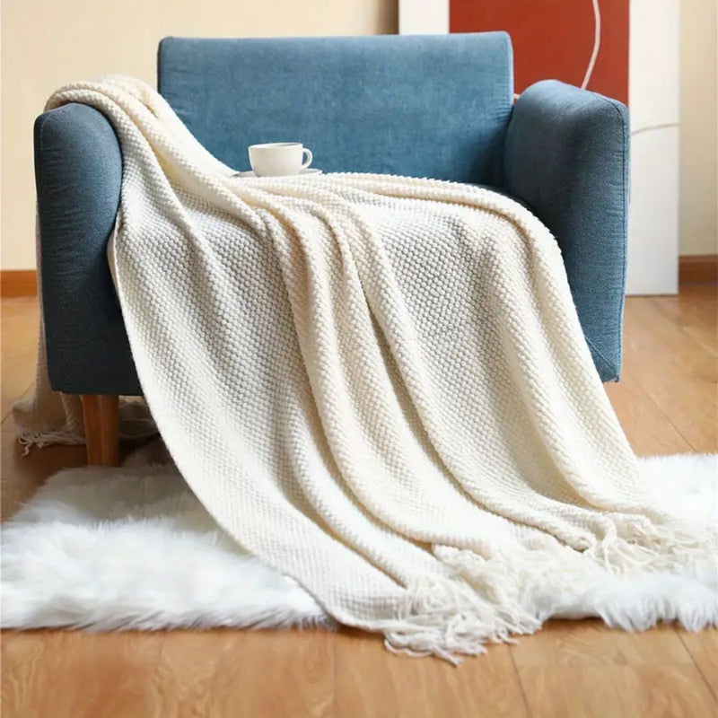 COZY TASSEL KNIT THROW BLANKET - 50% OFF