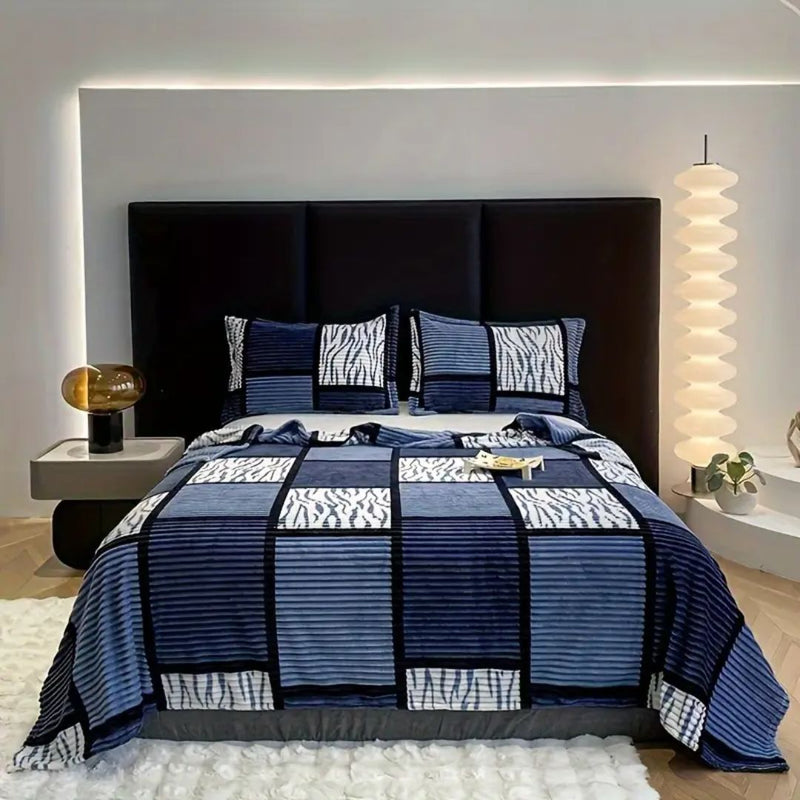 STRIPED FLANNEL BLANKET - 50% OFF