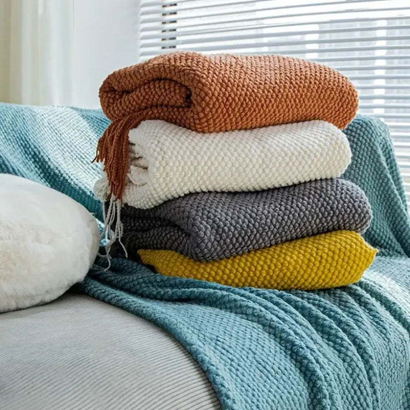 COZY TASSEL KNIT THROW BLANKET - 50% OFF