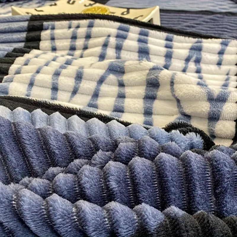 STRIPED FLANNEL BLANKET - 50% OFF