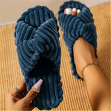 PLUSH CROSS-KNIT SLIPPERS - 40% OFF