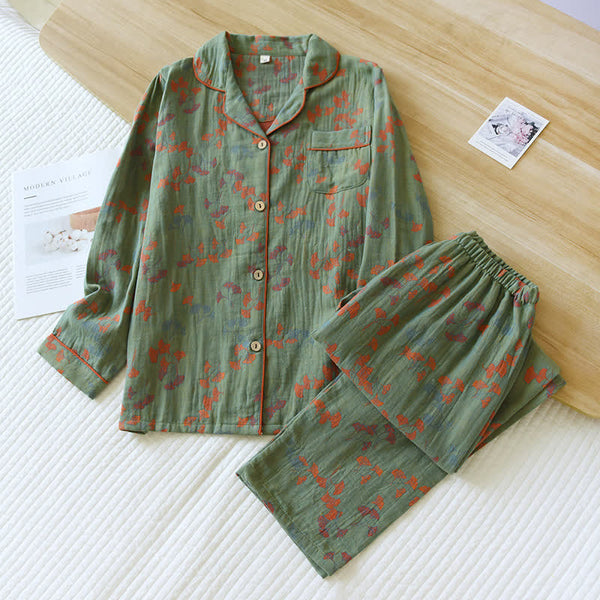 DUSTY LEAVES PAJAMA SET - 50% OFF