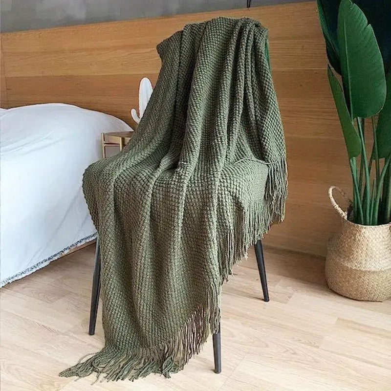 COZY TASSEL KNIT THROW BLANKET - 50% OFF