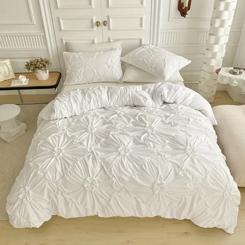 White Ruffle Doona FLOWER RUFFLE | Premium Doona Cover Set - 50% OFF – DREAMSLEEP AUSTRALIA