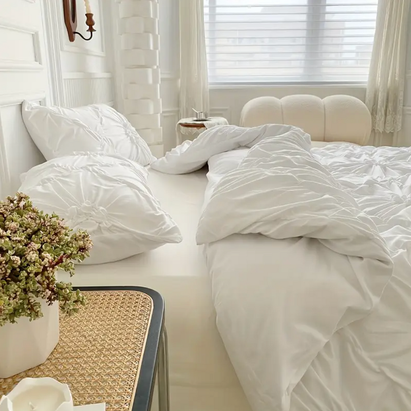 White Ruffle Doona FLOWER RUFFLE | Premium Doona Cover Set - 50% OFF – DREAMSLEEP AUSTRALIA