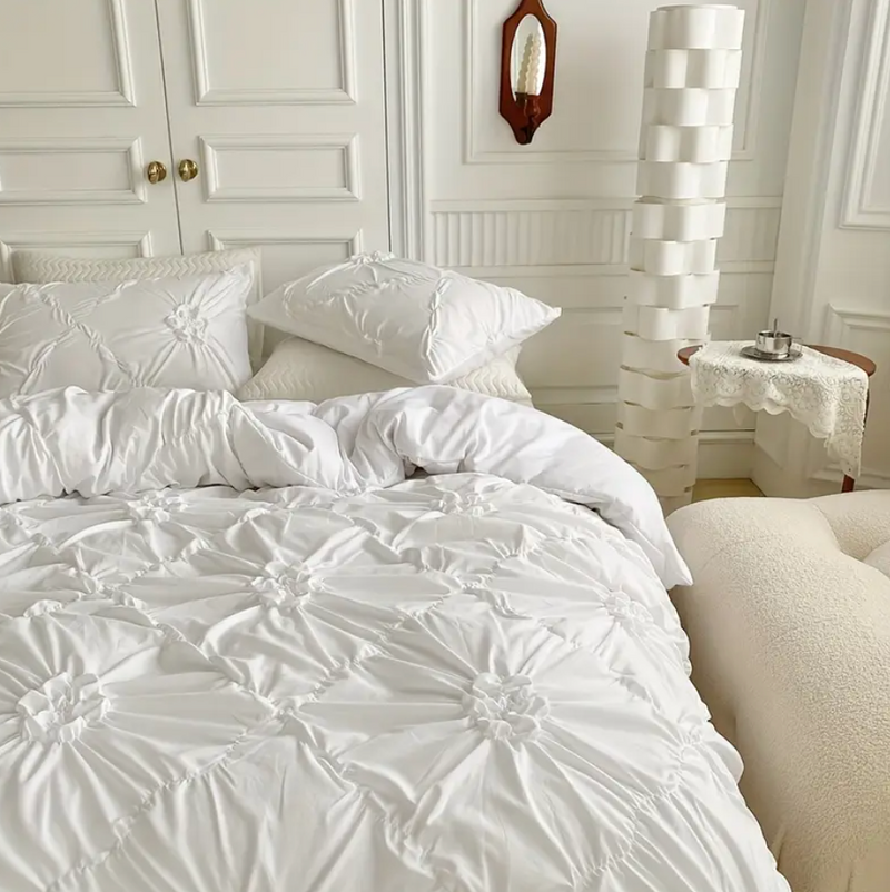 White Ruffle Doona FLOWER RUFFLE | Premium Doona Cover Set - 50% OFF – DREAMSLEEP AUSTRALIA
