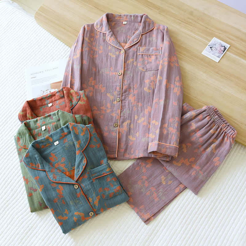 DUSTY LEAVES PAJAMA SET - 50% OFF