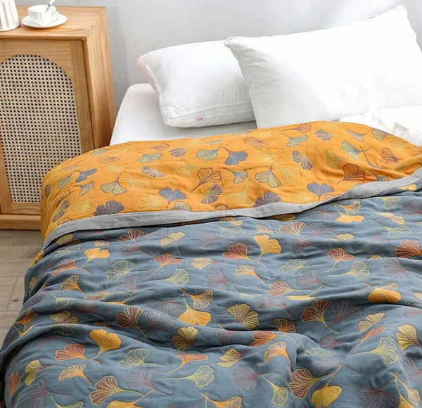 GINGKO LEAF THROW BLANKET - 50% OFF