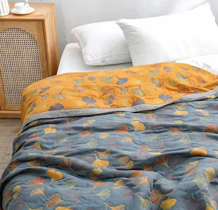 GINGKO LEAF THROW BLANKET - 50% OFF