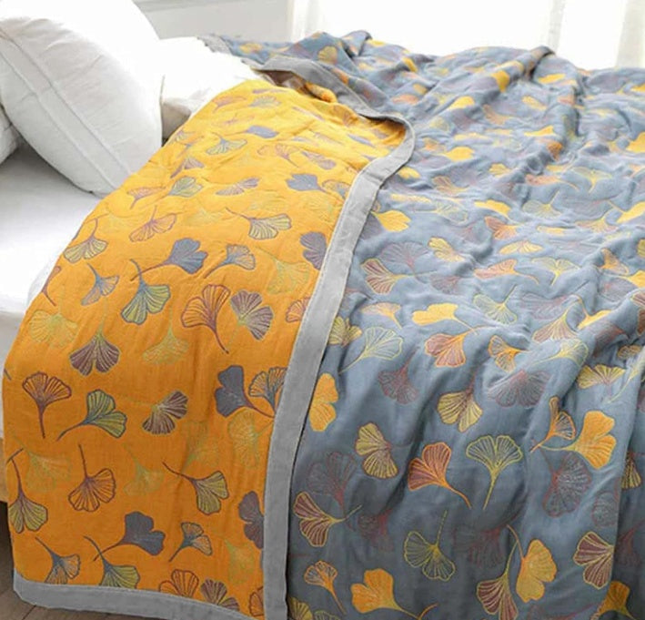 GINGKO LEAF THROW BLANKET - 50% OFF