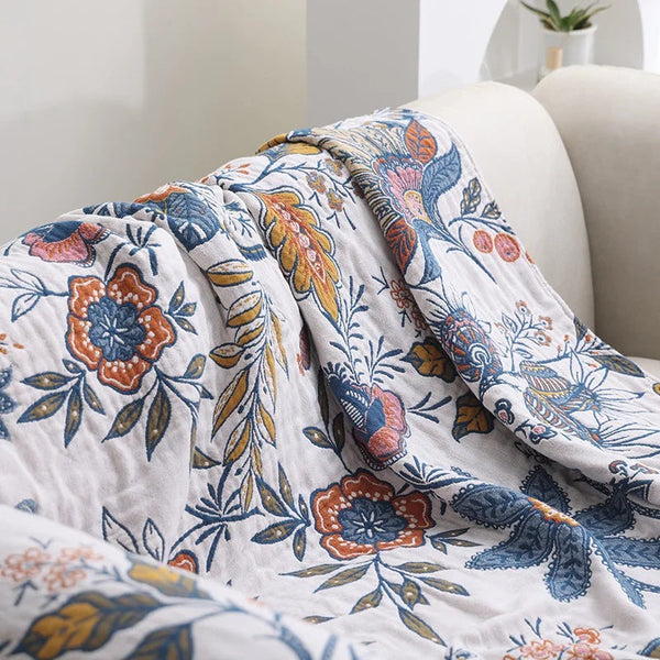 INDIGO GARDEN REVERSIBLE BLANKET - 50% OFF