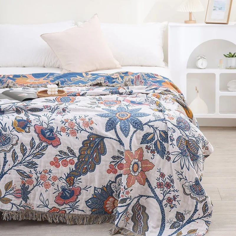 INDIGO GARDEN REVERSIBLE BLANKET - 50% OFF