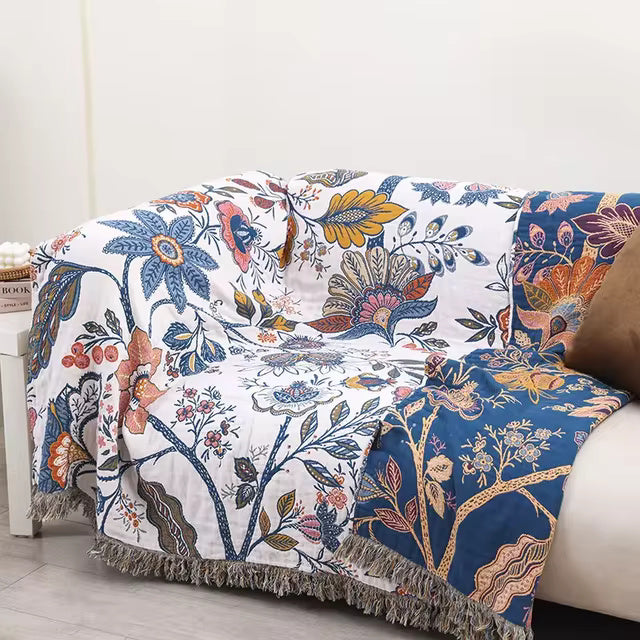 INDIGO GARDEN REVERSIBLE BLANKET - 50% OFF