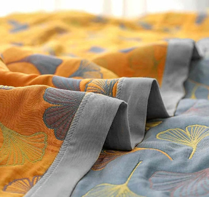 GINGKO LEAF THROW BLANKET - 50% OFF