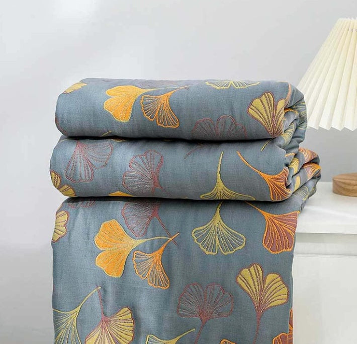 GINGKO LEAF THROW BLANKET - 50% OFF